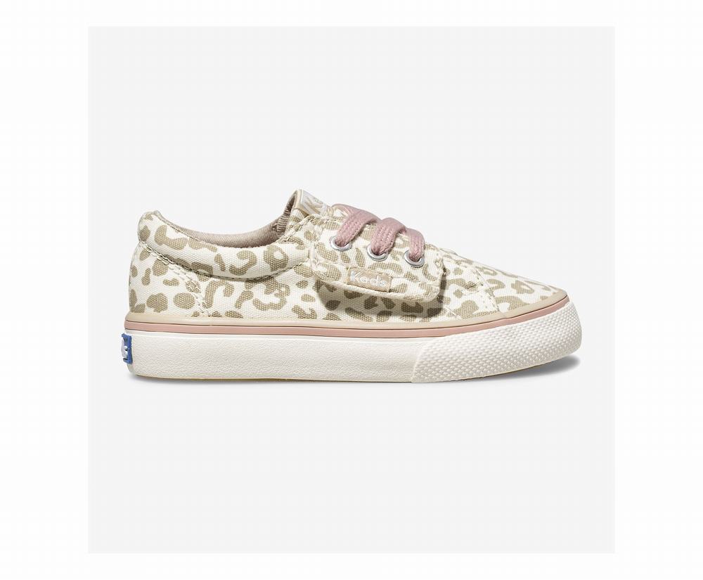 Girl Keds Jump Kick Jump Kick Sneaker White Leopard 3684015CL - South Africa